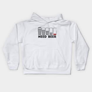 Need Beer low battery alcohol joke Kids Hoodie